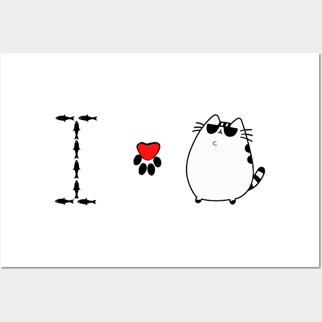 I Love My Cats Cute Funny Pet Owner Wall Art by WilliamHoraceBatezell